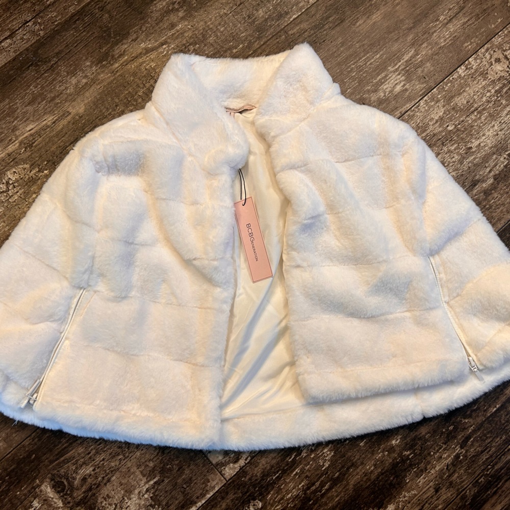Faux fur cape